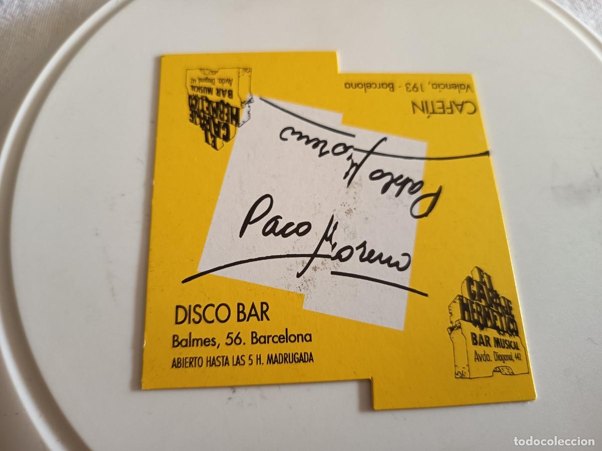 Otros art&iacute;culos de coleccionismo en papel: POSAVASOS DISCO BAR PACO MORENO-BARCELONA