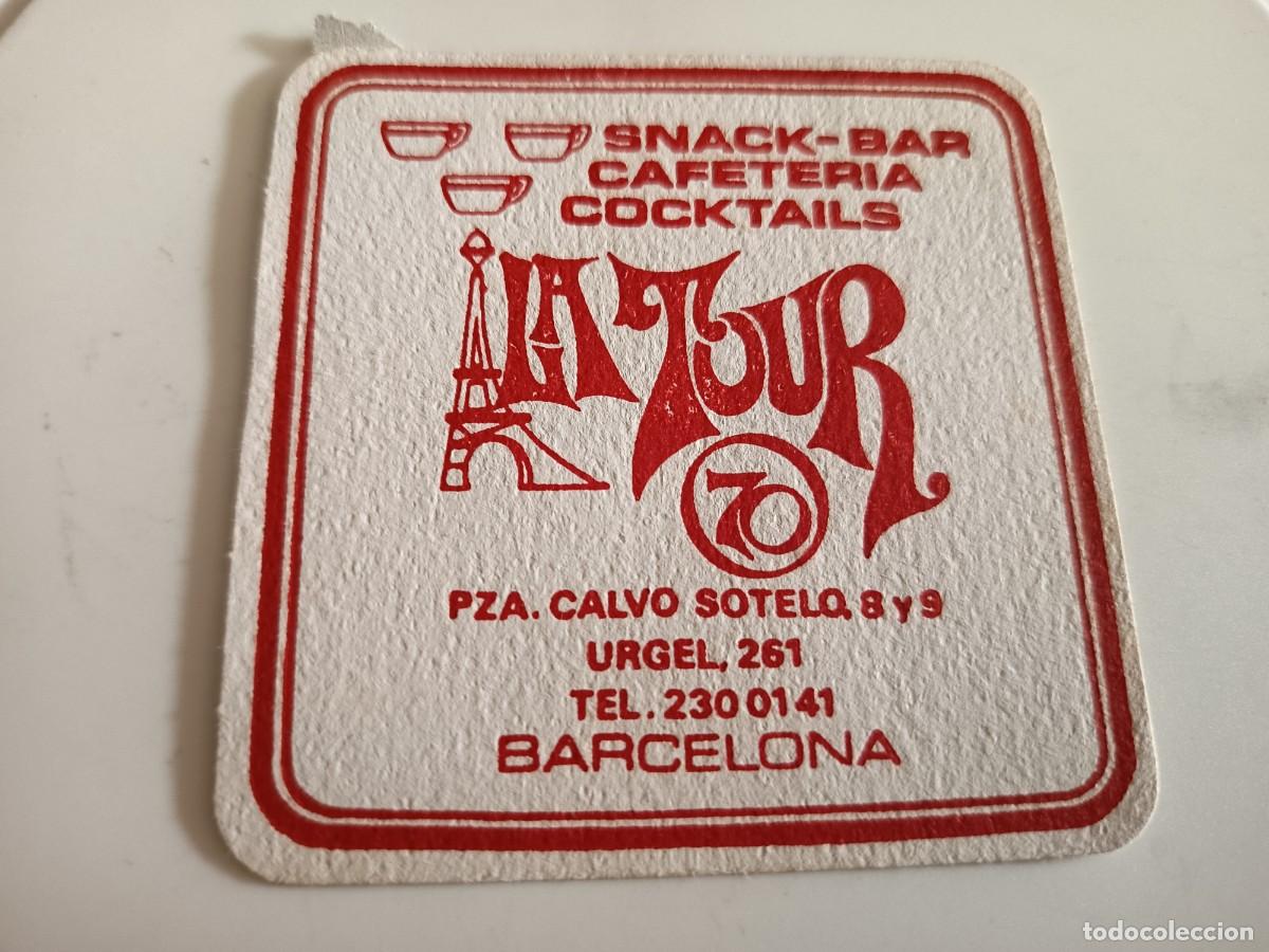 Otros art&iacute;culos de coleccionismo en papel: POSAVASOS SNACK BAR LA TOUR 70-BARCELONA