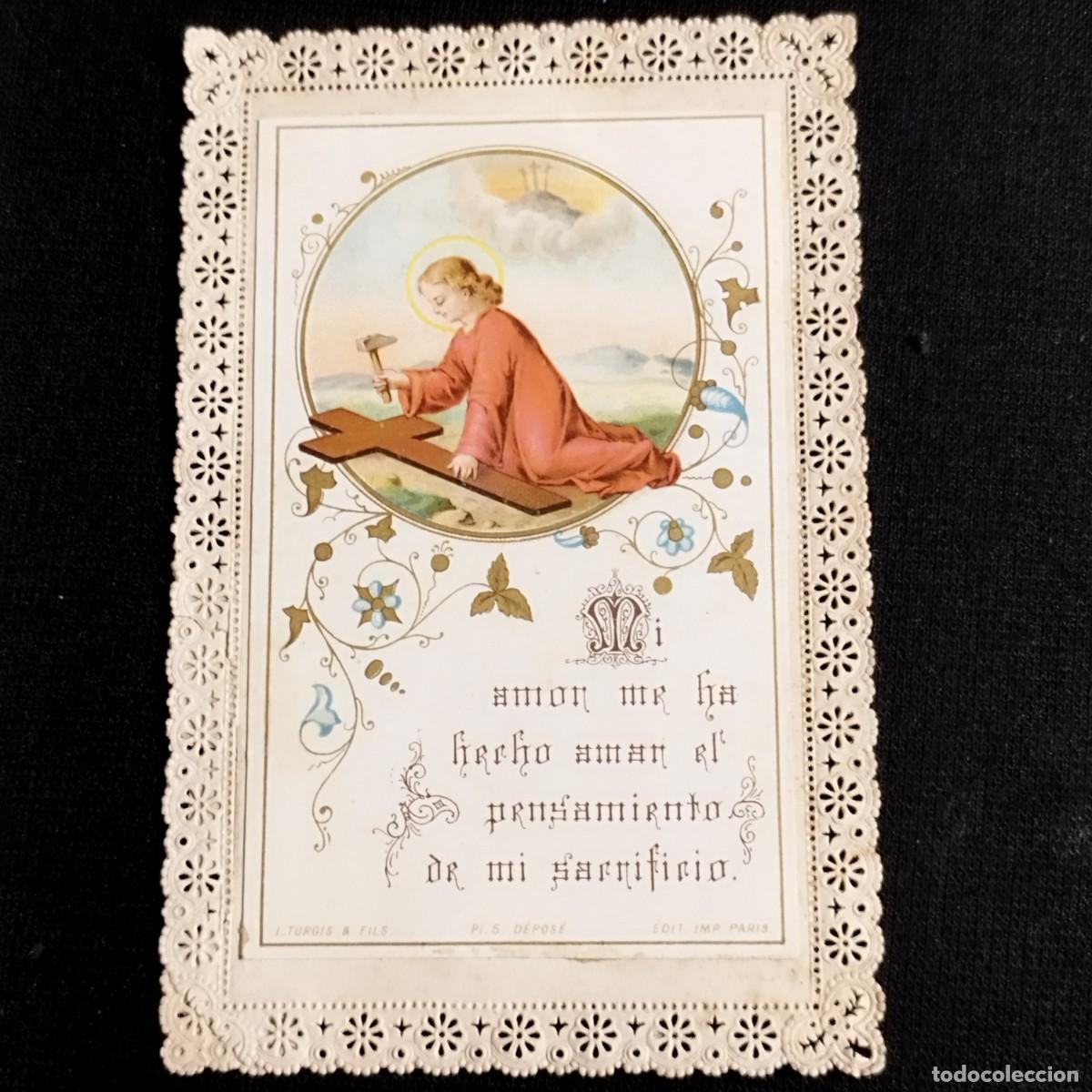 Otros art&iacute;culos de coleccionismo en papel: ESTAMPA PUNTILLA CALADA - NI&Ntilde;O JESUS CARPINTERO - EDITOR L. TURGIS PARIS -