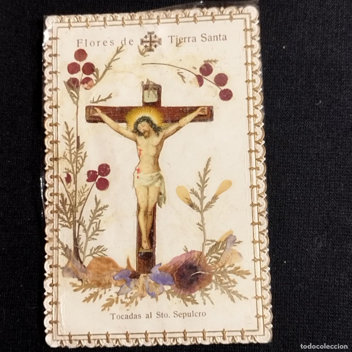 Otros art&iacute;culos de coleccionismo en papel: ESTAMPA EN RELIEVE A COLOR - FLORES DE TIERRA SANTA TOCADAS AL SANTO SEPULCRO -