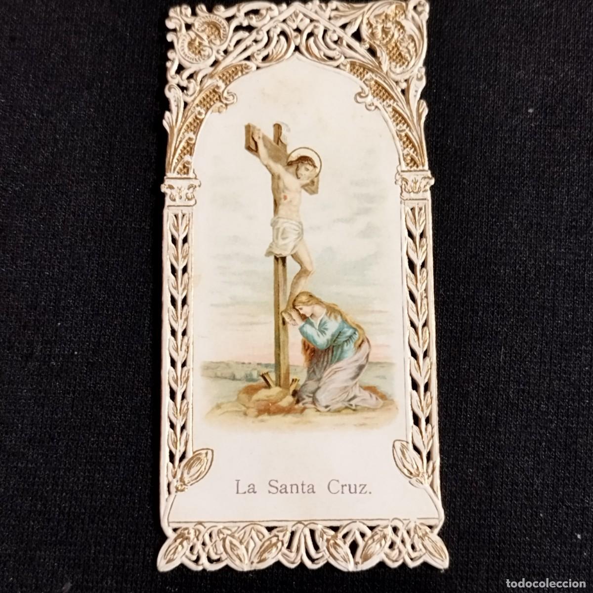 Sammelleidenschaft Andere Papierartikel: ESTAMPA TROQUELADA CALADA LA SANTA CRUZ - SANTA MARIA MAGDALENA A LOS PIES DE JESUCRISTO