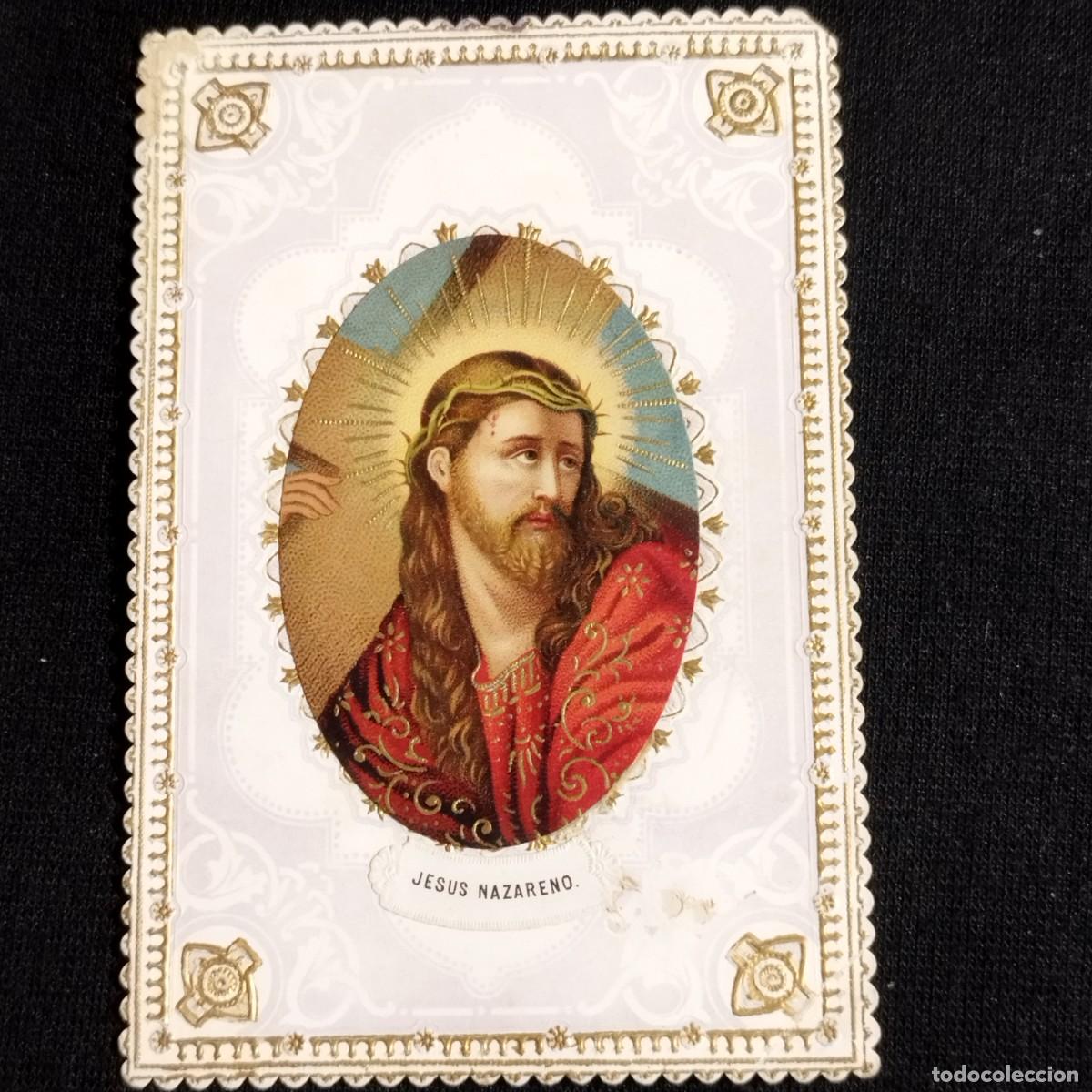 Otros art&iacute;culos de coleccionismo en papel: HERMOSA ESTAMPA TROQUELADA A COLOR DE JESUS NAZARENO PORTANDO LA CRUZ
