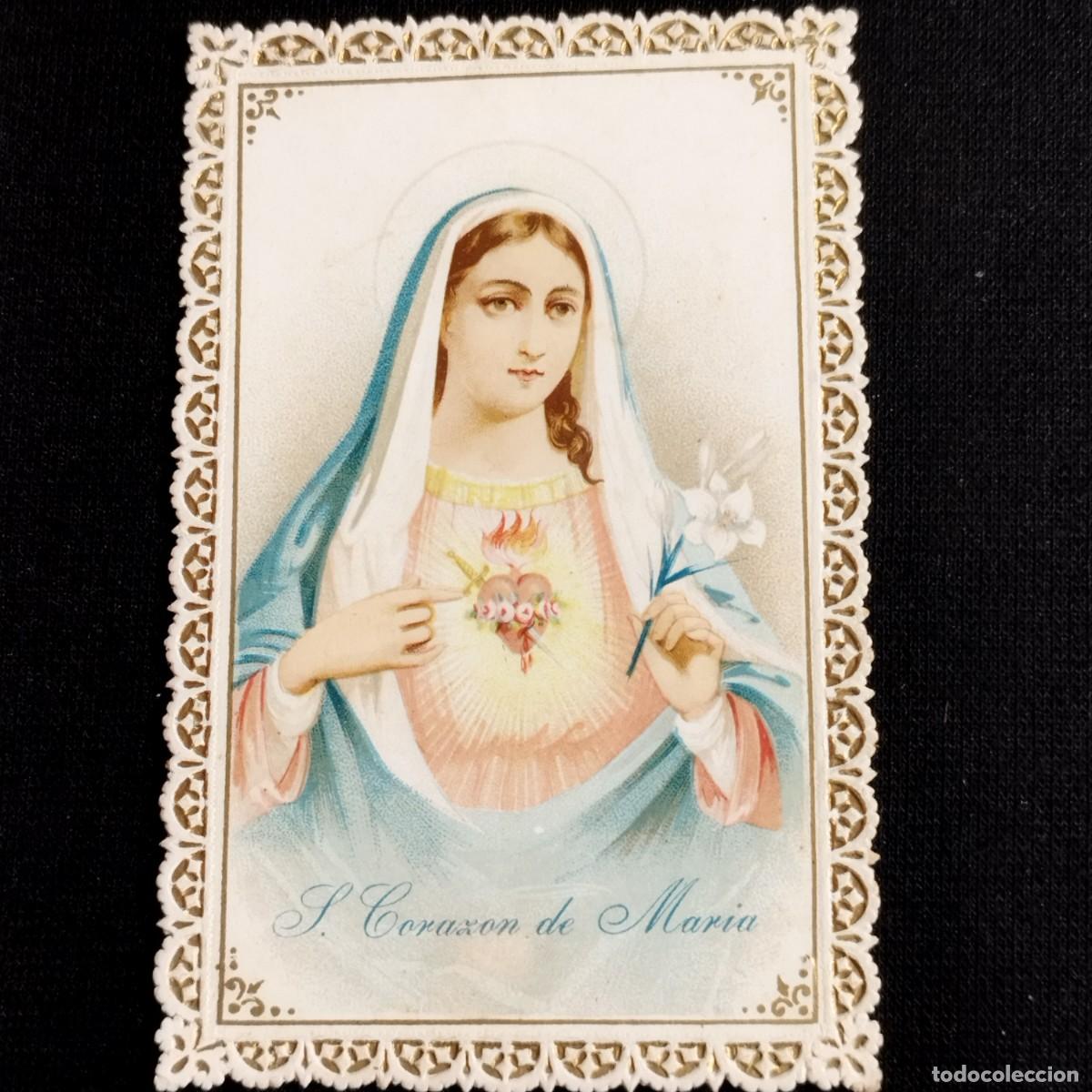 Otros art&iacute;culos de coleccionismo en papel: ESTAMPA TROQUELADA SAGRADO CORAZON DE MARIA A COLOR