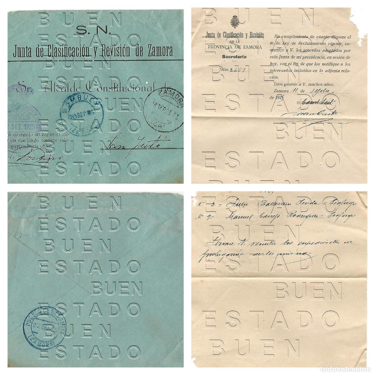 Otros art&iacute;culos de coleccionismo en papel: MOMBUEY ZAMORA SAN JUSTO SANABRIA SOBRE Y CARTA 1925 RECLUTAMIENTO M51