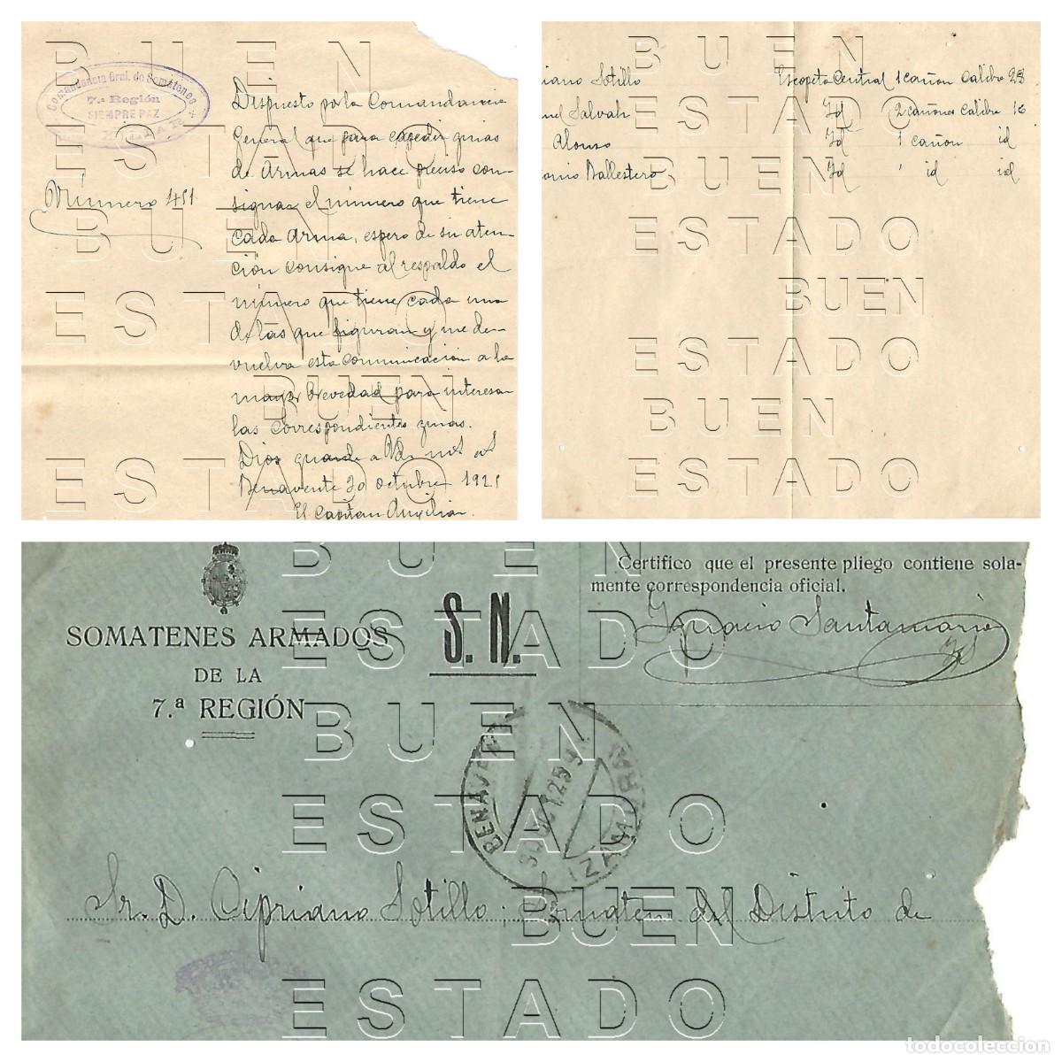 Otros art&iacute;culos de coleccionismo en papel: SOMATENES ARMADOS ZAMORA SAN JUSTO SANABRIA BENAVENTE SOBRE Y CARTA 1925 M51