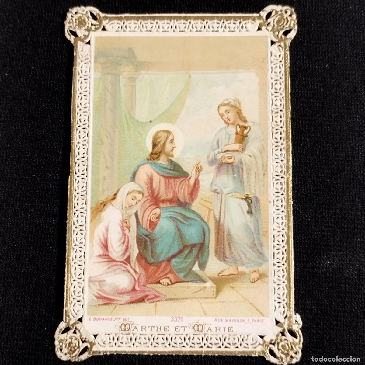 Otros art&iacute;culos de coleccionismo en papel: ESTAMPA JESUS CON SANTA MARTA Y MARIA MAGDALENA - PUNTILLA CALADA -