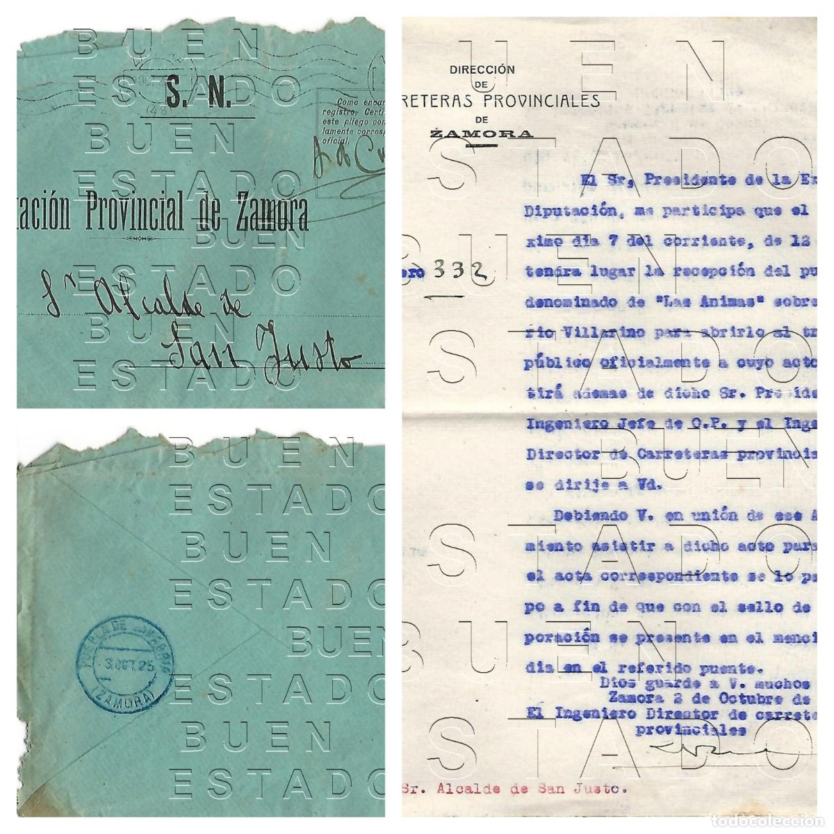Otros art&iacute;culos de coleccionismo en papel: VILLARINO DE LOS AIRES ZAMORA INAUGURACION CARRETERA PUENTE DE LAS ANIMAS SOBRE Y CARTA 1925 M51