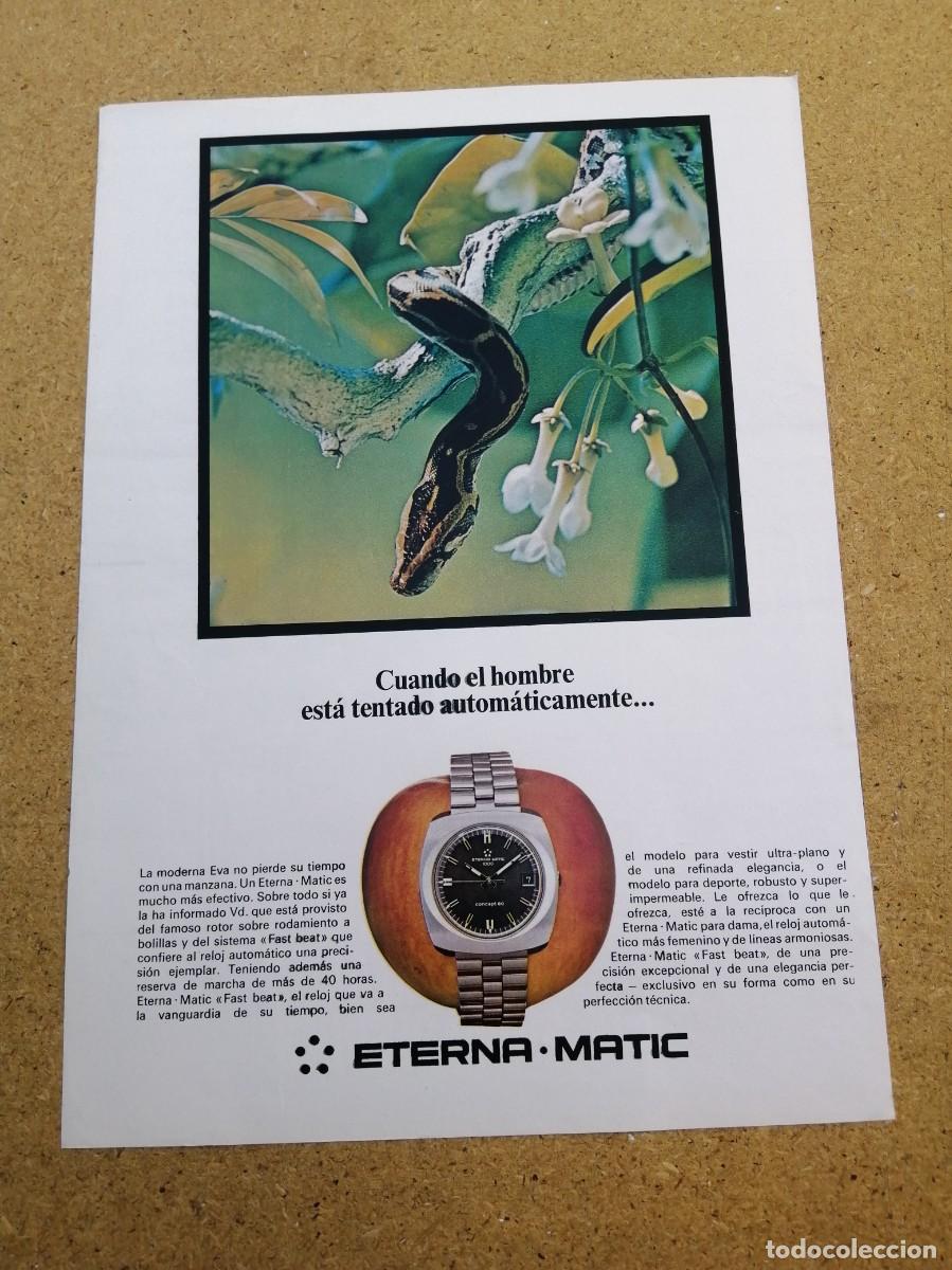 Otros art&iacute;culos de coleccionismo en papel: ANUNCIO. RELOJES ETERNA MATIC