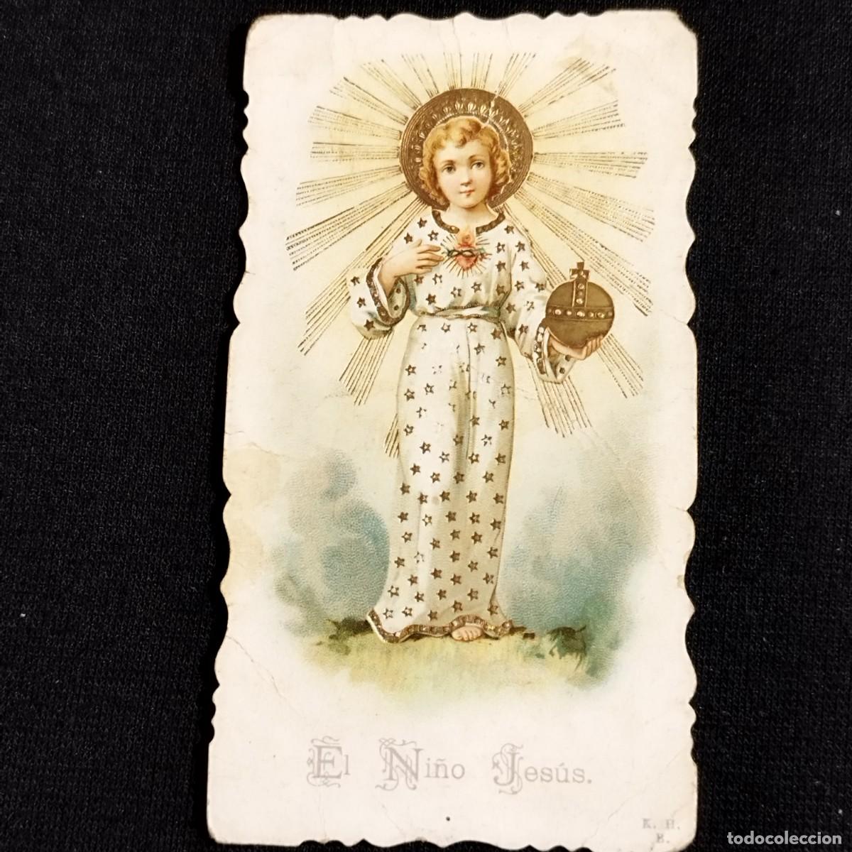 Otros art&iacute;culos de coleccionismo en papel: ESTAMPA NI&Ntilde;O JESUS CON BOLA DORADA - TROQUELADA -
