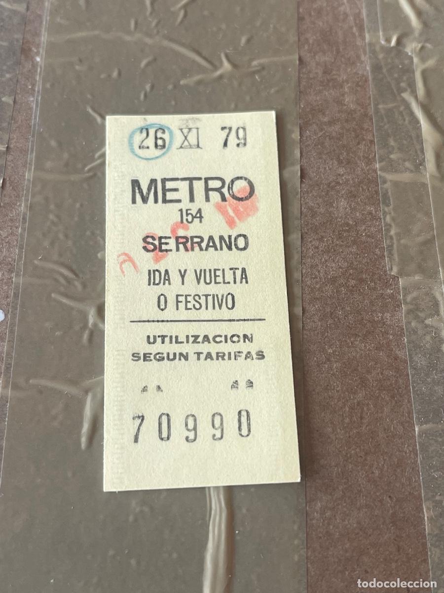 Otros art&iacute;culos de coleccionismo en papel: BILLETE METRO DE MADRID 1979 IDA Y VUELTA O FESTIVO AMARILLO - PARADA SERRANO 154