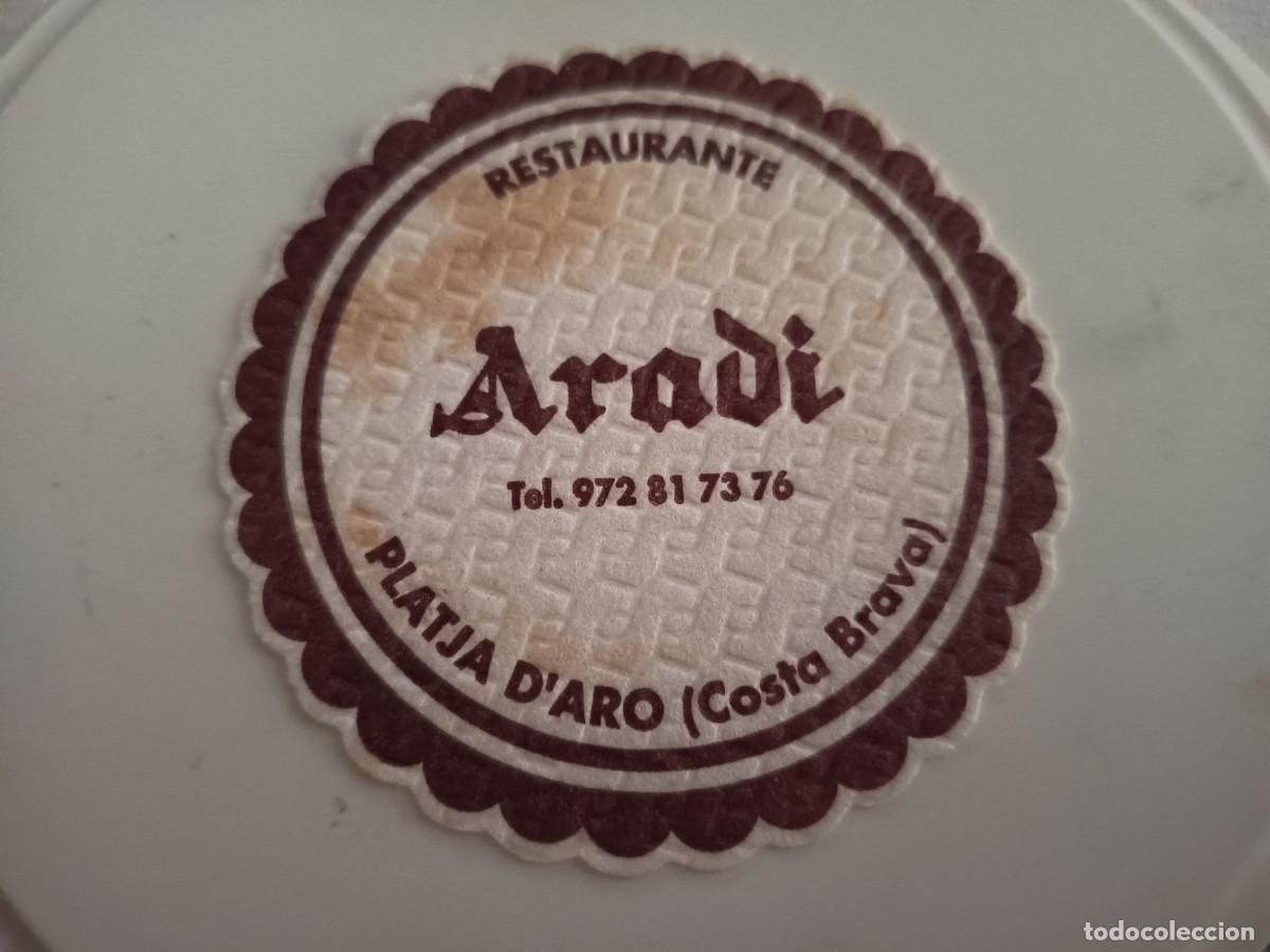Otros art&iacute;culos de coleccionismo en papel: POSAVASOS RESTAURANTE ARADI-PLATJA DE'ARO-GIRONA