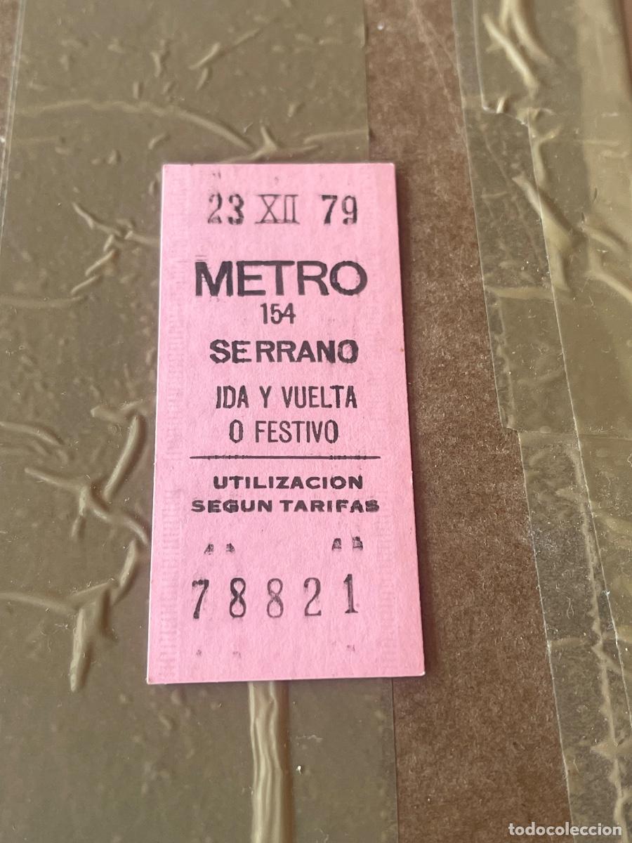 Otros art&iacute;culos de coleccionismo en papel: BILLETE METRO DE MADRID 1979 IDA Y VUELTA O FESTIVO AMARILLO - PARADA SERRANO 154