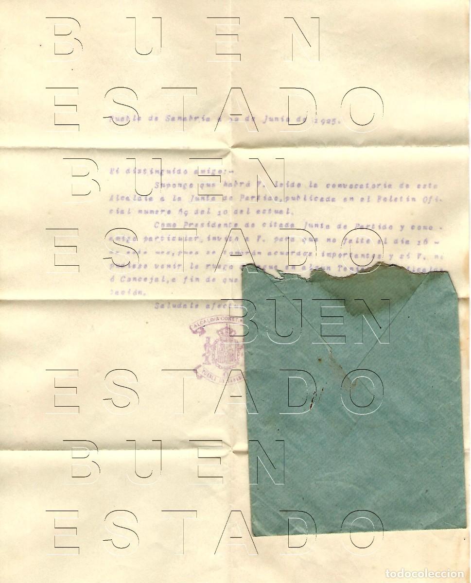 Otros art&iacute;culos de coleccionismo en papel: 1925 PUEBLA DE SANABRIA ZAMORA CARTA Y SOBRE SELLO AYUNTAMIENTO FRANQUICIA M51
