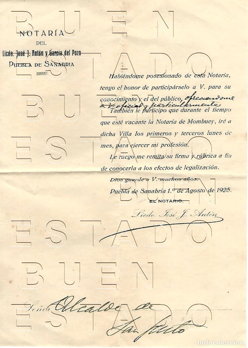 Otros art&iacute;culos de coleccionismo en papel: 1925 PUEBLA DE SANABRIA MOMBUEY ZAMORA NOTARIO CARTA Y SOBRE SELLO AYUNTAMIENTO FRANQUICIA M51
