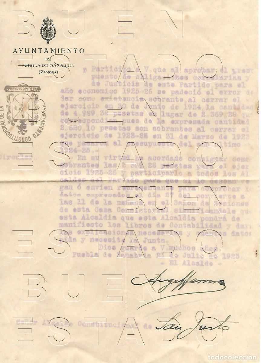 Altri oggetti di carta: 1925 SAN JUSTO PUEBLA DE SANABRIA ZAMORA CARTA Y SOBRE SELLO AYUNTAMIENTO M51