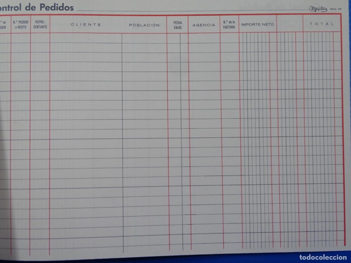 Otros art&iacute;culos de coleccionismo en papel: LIBRO CONTROL DE PEDIDOS MOD. 49 MIQUELRIUS. COMO NUEVO. - Foto 4