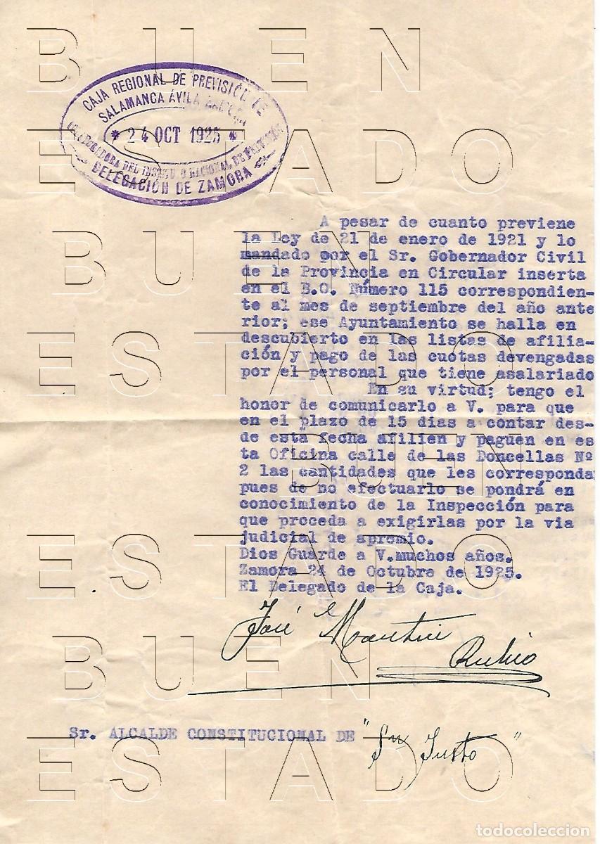 Otros art&iacute;culos de coleccionismo en papel: 1925 SAN JUSTO DE SANABRIA ZAMORA CAJA DE PREVISION CARTA M52