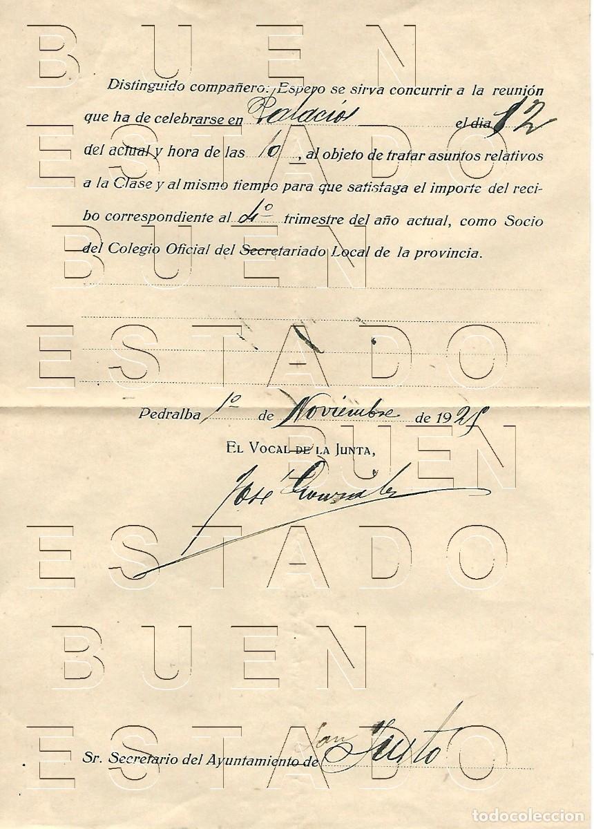 Otros art&iacute;culos de coleccionismo en papel: 1925 PALACIOS DEL PAN PEDRALBA ZAMORA CARTA Y SOBRE M52
