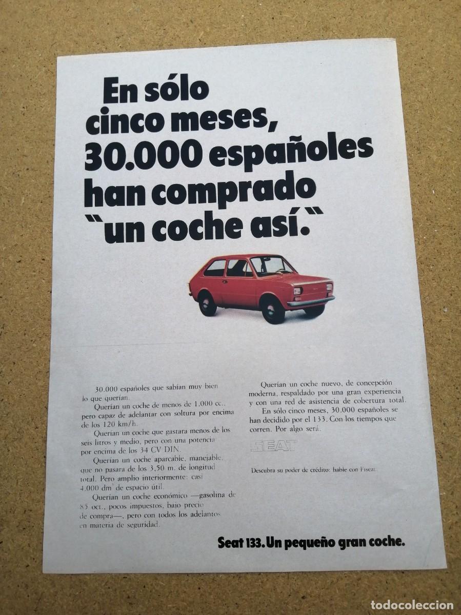 Otros art&iacute;culos de coleccionismo en papel: ANUNCIO. SEAT 133...