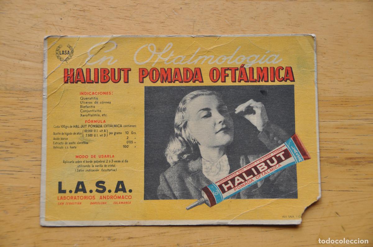 Otros art&iacute;culos de coleccionismo en papel: PAPEL SECANTE CON PUBLICIDAD DE LA POMADA OFT&Aacute;LMICA HALIBUT