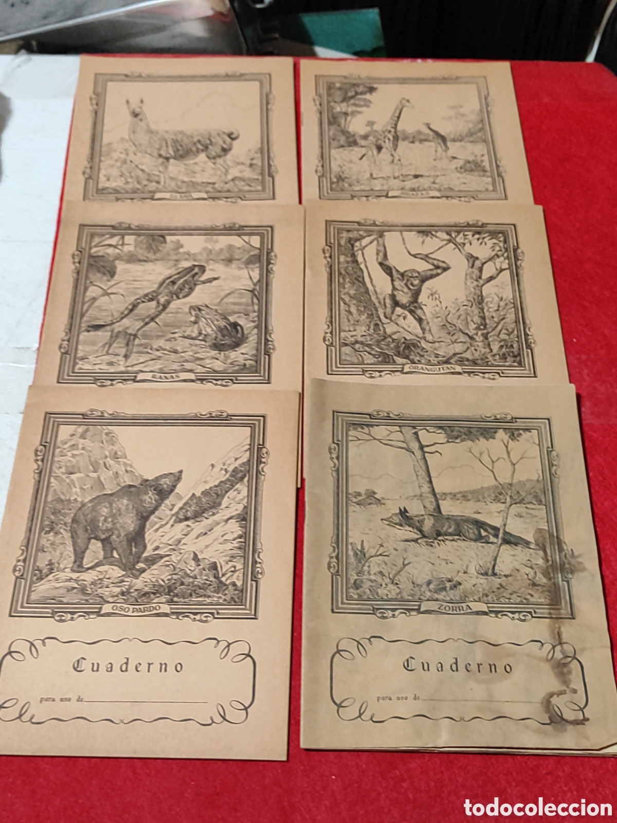 Otros art&iacute;culos de coleccionismo en papel: Lote 6 antiguos cuadernos para escribir con portadas de animales