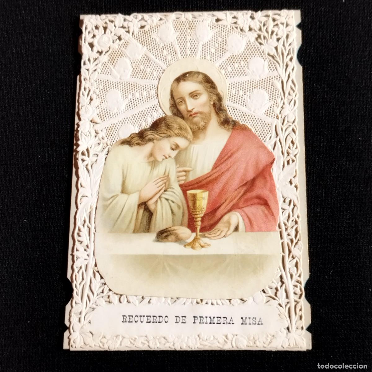 Otros art&iacute;culos de coleccionismo en papel: ESTAMPA RECUERDO DE PRIMERA MISA DEL A&Ntilde;O 1893 - DOMINGO BALSELLS - PUNTILLA CALADA -