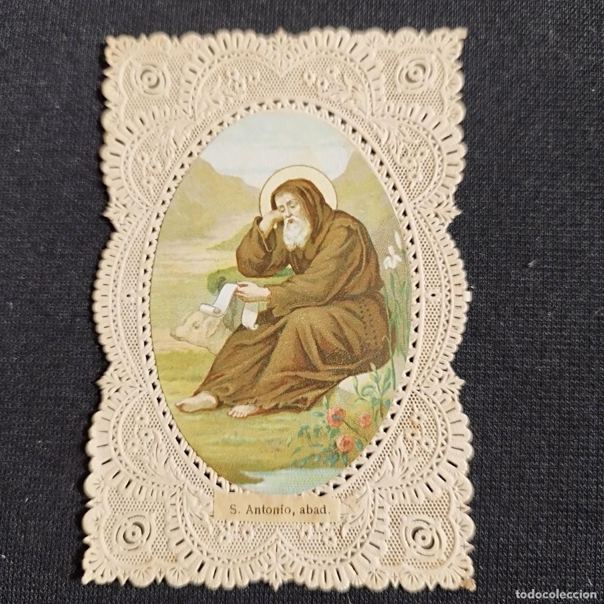 Paper Collecting Others: ESTAMPA SAN ANTONIO ABAD CON CERDO - PUNTILLA CALADA -