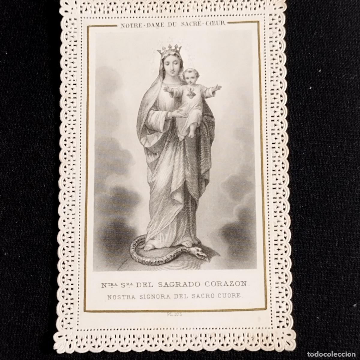 Otros art&iacute;culos de coleccionismo en papel: ESTAMPA NUESTRA SE&Ntilde;ORA DEL SAGRADO CORAZON DE JESUS - NOTRE DAME - EDITOR LAMARCHE -CALADA -