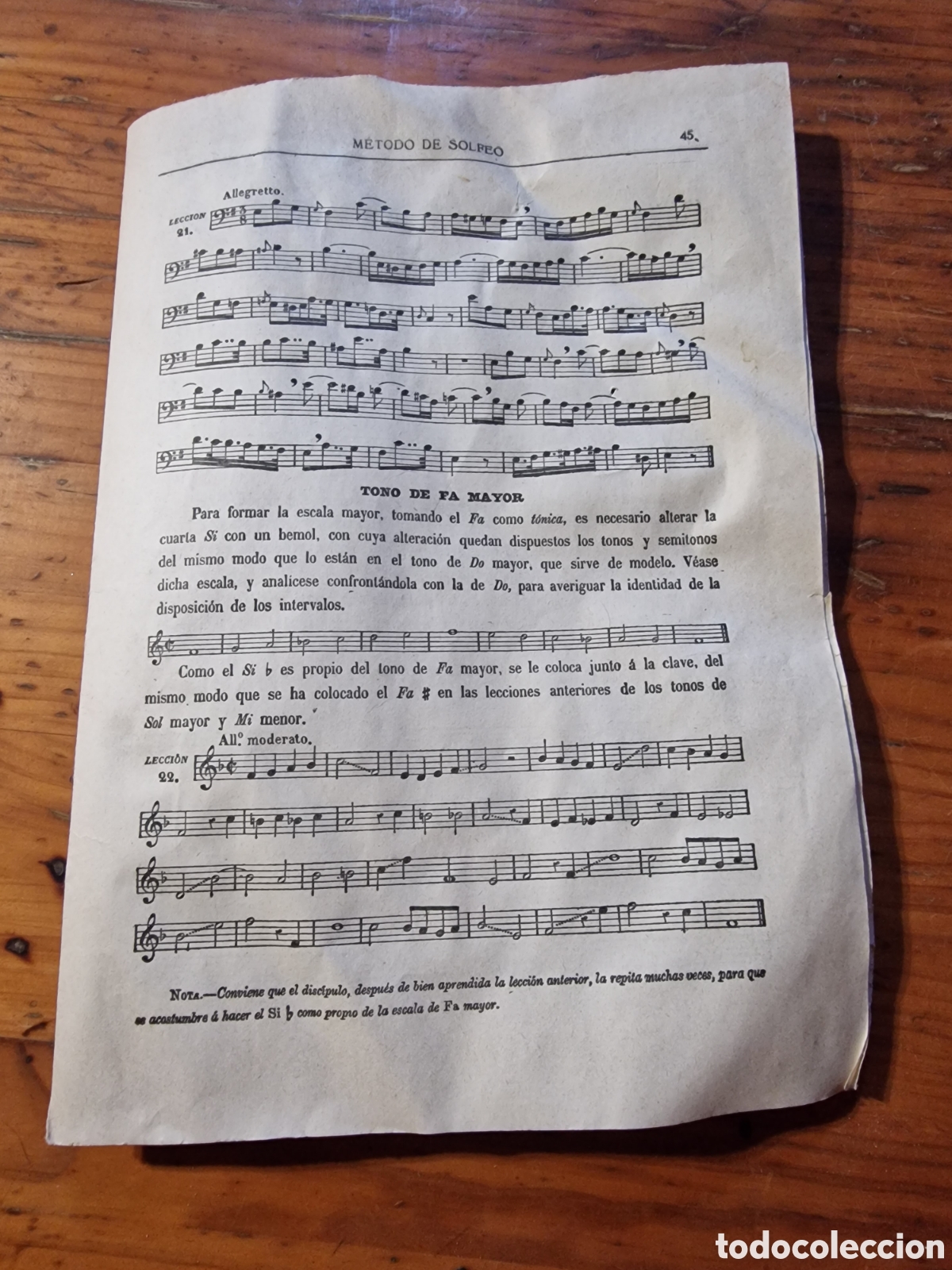 Otros art&iacute;culos de coleccionismo en papel: Documento notas ,m&eacute;todo de solfeo,aprendizaje, ver fotos