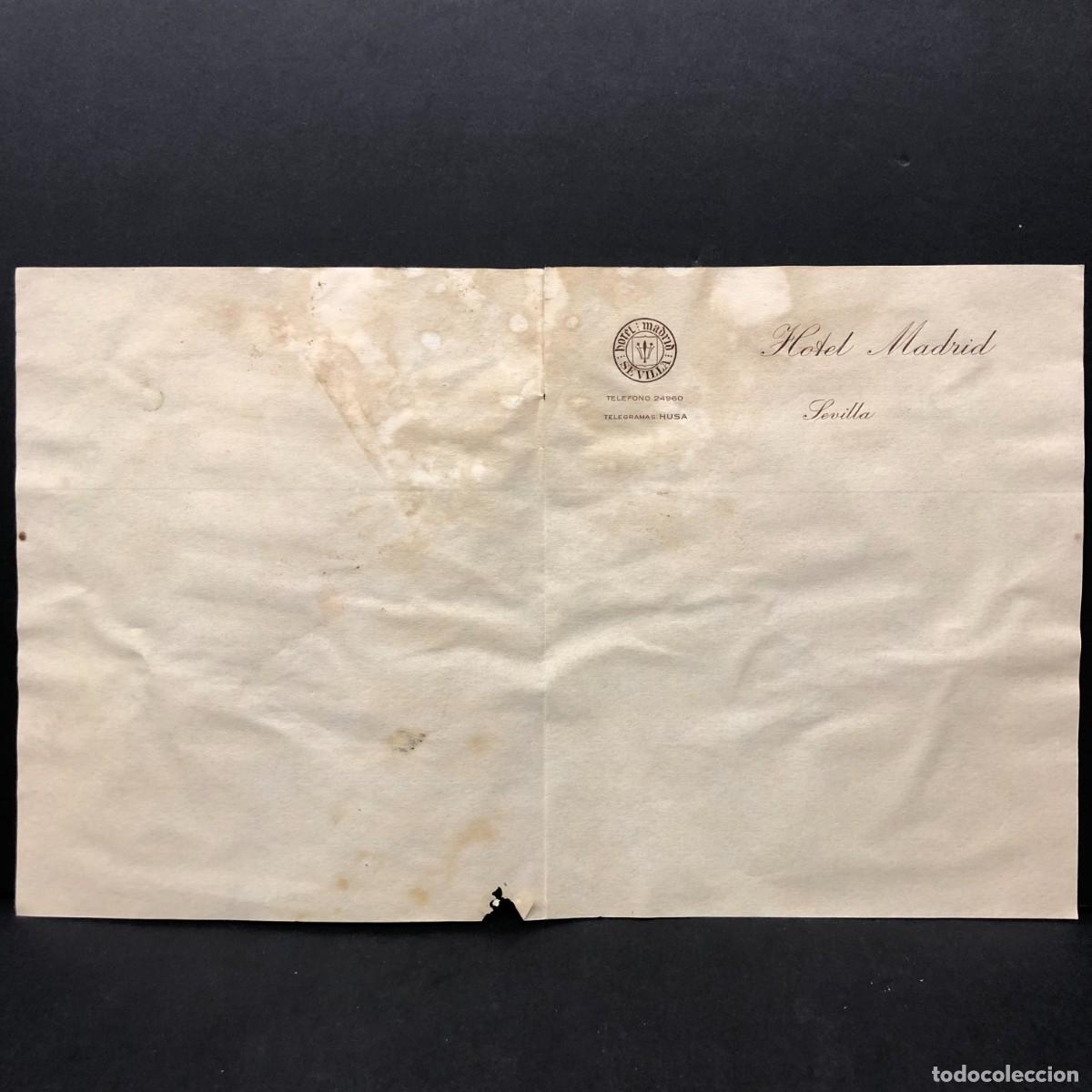 Otros art&iacute;culos de coleccionismo en papel: HOTEL MADRID - SEVILLA - HOTEL DE LUJO - HOJA DE PAPEL PARA CLIENTES ESPECIALES / 5309