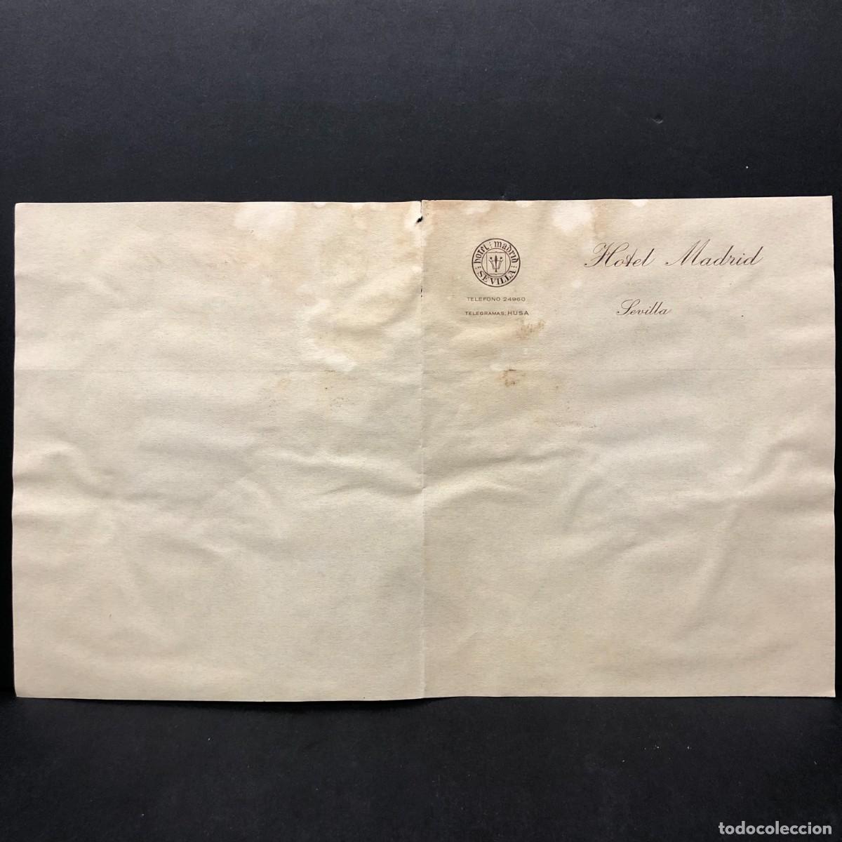 Otros art&iacute;culos de coleccionismo en papel: HOTEL MADRID - SEVILLA - HOTEL DE LUJO - HOJA DE PAPEL PARA CLIENTES ESPECIALES / 5310