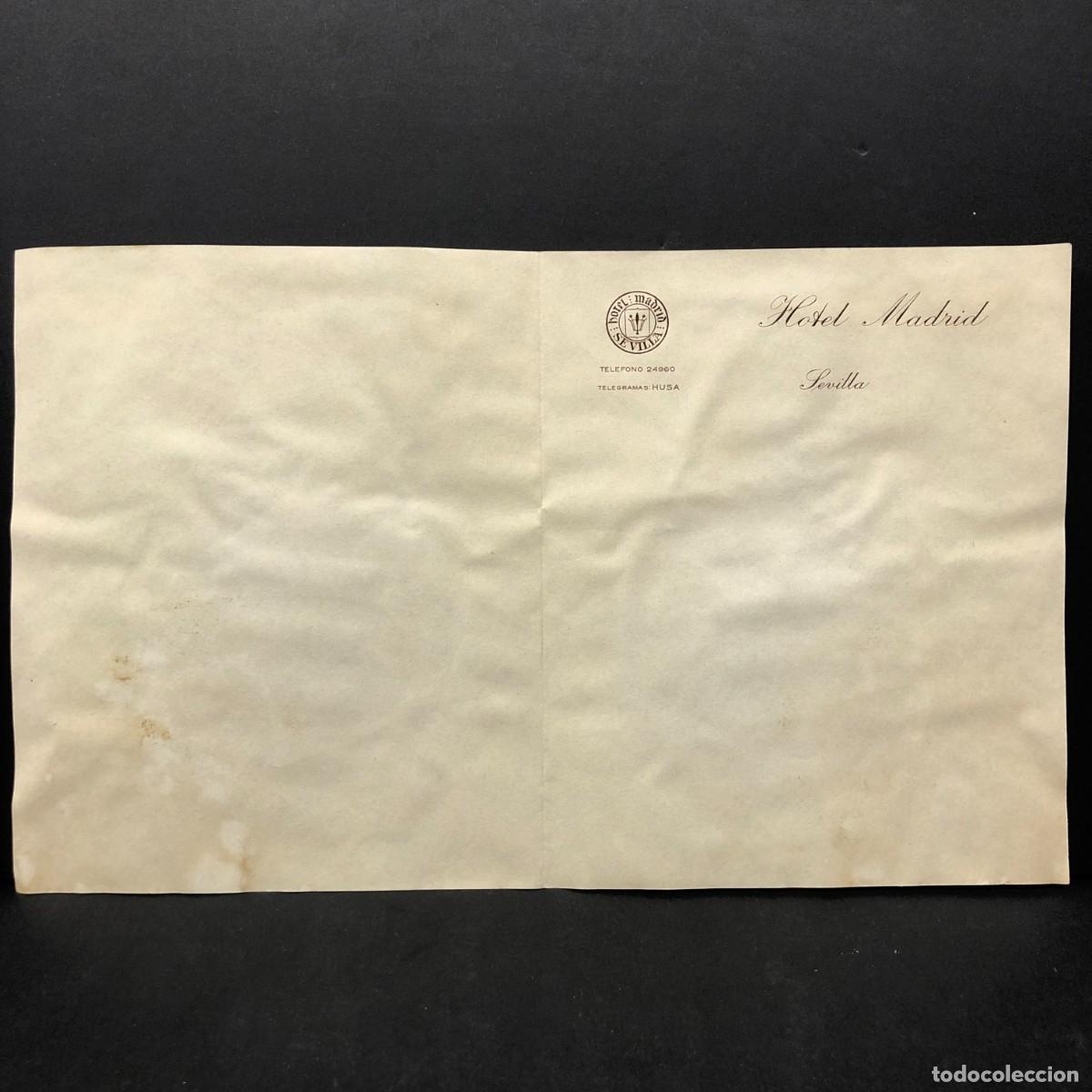 Otros art&iacute;culos de coleccionismo en papel: HOTEL MADRID - SEVILLA - HOTEL DE LUJO - HOJA DE PAPEL PARA CLIENTES ESPECIALES / 5311