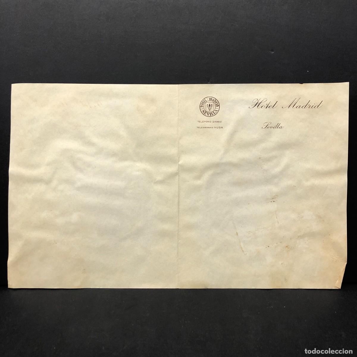 Otros art&iacute;culos de coleccionismo en papel: HOTEL MADRID - SEVILLA - HOTEL DE LUJO - HOJA DE PAPEL PARA CLIENTES ESPECIALES / 5312