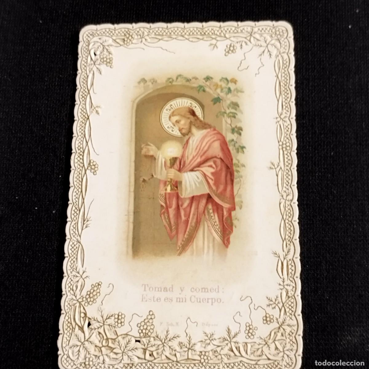 Outros artigos de papel: RECUERDO PRIMERA COMUNION JESUS TOMAD Y COMED: ESTE ES MI CUERPO - 1920 - TROQUELADA