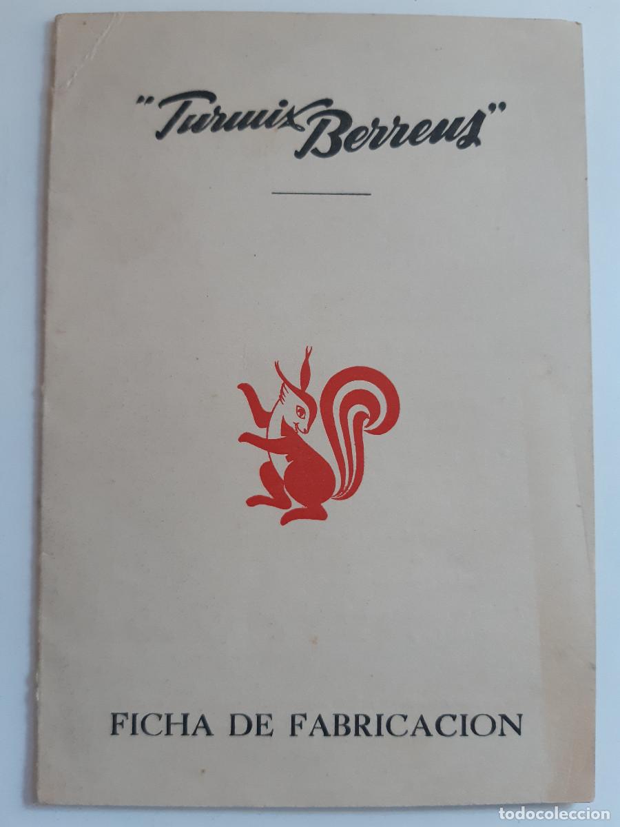 Paper Collecting Others: TURMIX BERREUS FICHA DE FABRICACION BATIDORA TRITURADORA MOD MIGNON BARCELONA 1958 Cartulina