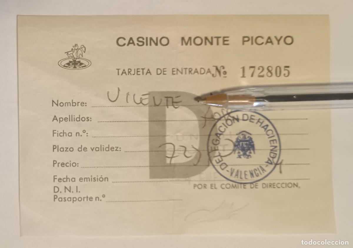 Outros artigos de papel: Entrada-Casino Monte Picayo-Valencia-1983.