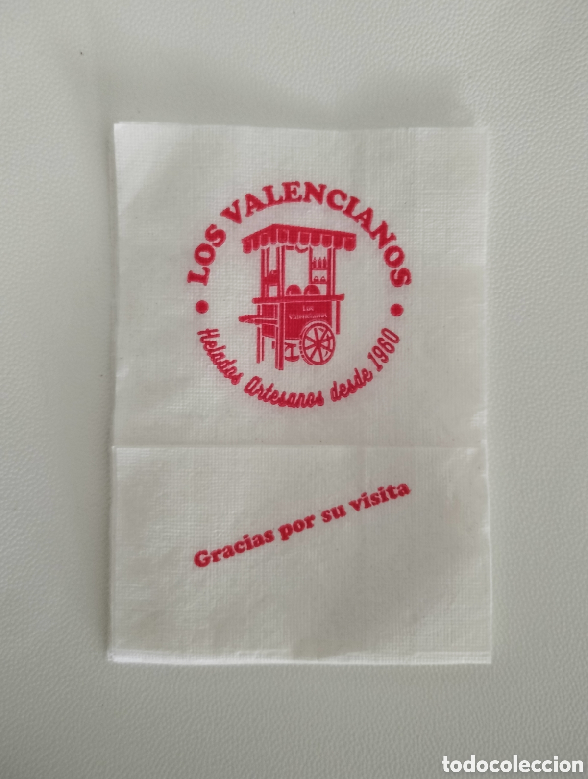 Outros artigos de papel: SERVILLETA DE PAPEL HELADER&Iacute;A LOS VALENCIANOS DESDE 1960 CONIL DE LA FRONTERA C&Aacute;DIZ