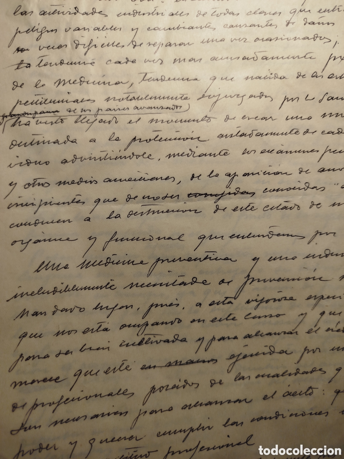 Otros art&iacute;culos de coleccionismo en papel: Documentos manuscritos sanidad