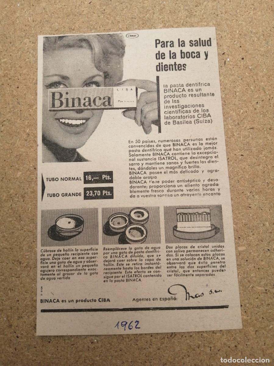 Altri oggetti di carta: ANUNCIO. DENTRIFICO BINACA