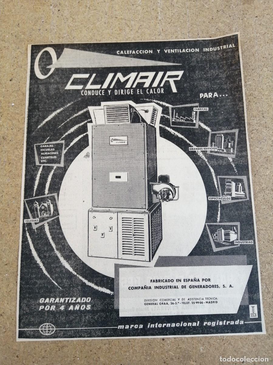 Collectionnisme Papier divers: ANUNCIO. CLIMAIR CONDUCE Y DIRIGE EL CALOR