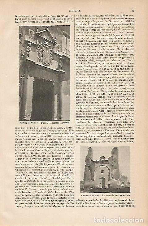 Sammelleidenschaft Andere Papierartikel: LAMINA ESPASA 11614: Vistas de Medina del Campo - Varios