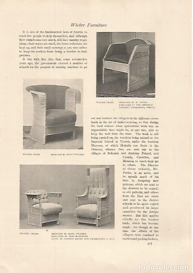 Collectionnisme Papier divers: LAMINA 7083: Sillas Wicker dise&ntilde;o de H. Vollmer - Varios