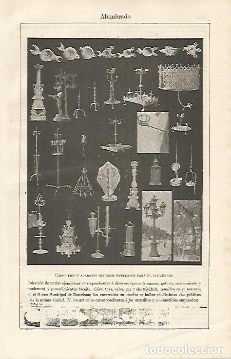 Paper Collecting Others: LAMINA ESPASA 11284: Utensilios y aparatos para el alumbrado - Varios