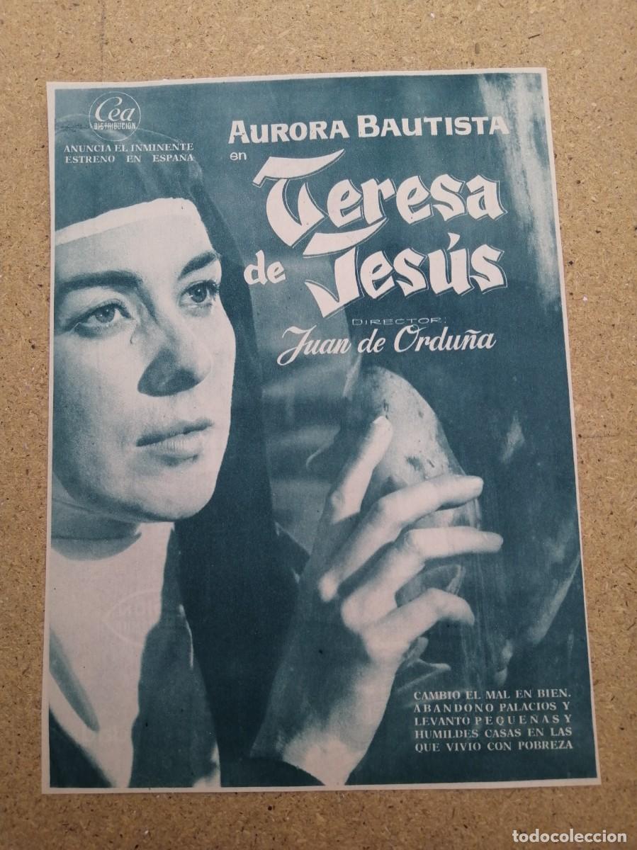 Otros art&iacute;culos de coleccionismo en papel: ANUNCIO CINE. TERESA DE JESUS (AURORA BAUTISTA)
