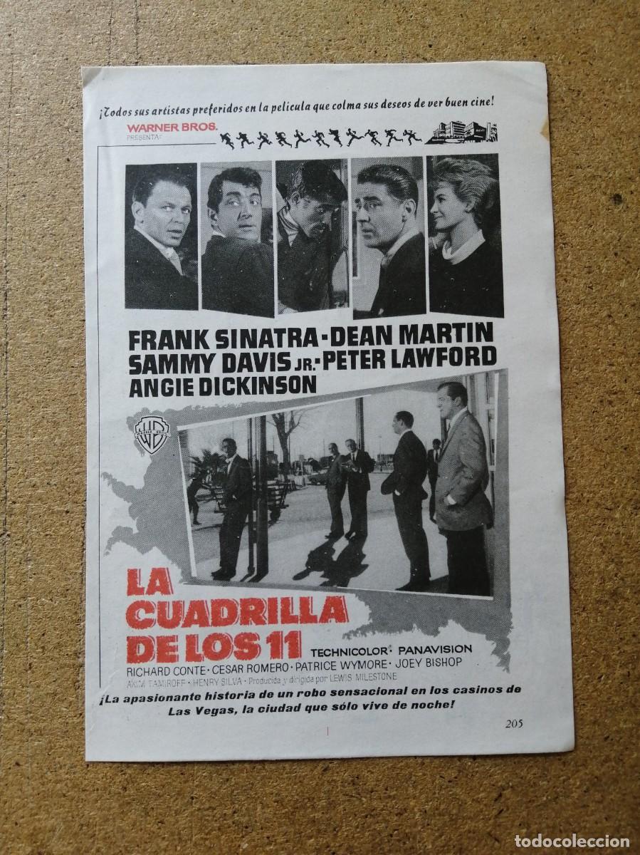 Otros art&iacute;culos de coleccionismo en papel: ANUNCIO CINE. LA CUADRILLA DE LOS ONCE (FRANK SINATRA - DEAN MARTIN - SAMMY DAVIS Jr -...)