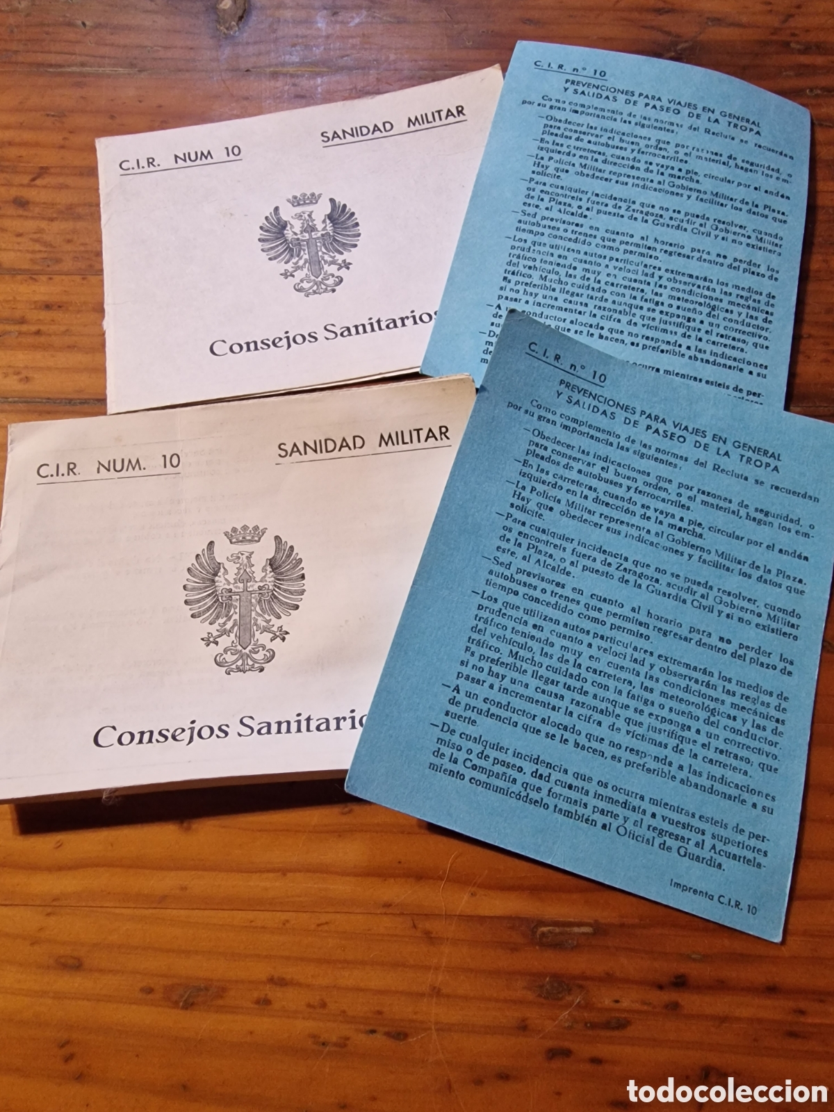 Paper Collecting Others: Tarjetas informativas sanidad militar,consejos sanitarios,C.I.R NUM.10