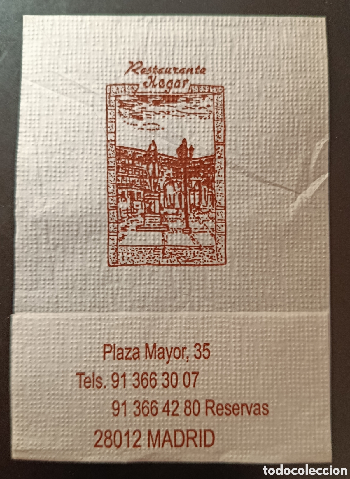 Altri oggetti di carta: SERVILLETA DE PAPEL RTE. HEGAR/MADRID