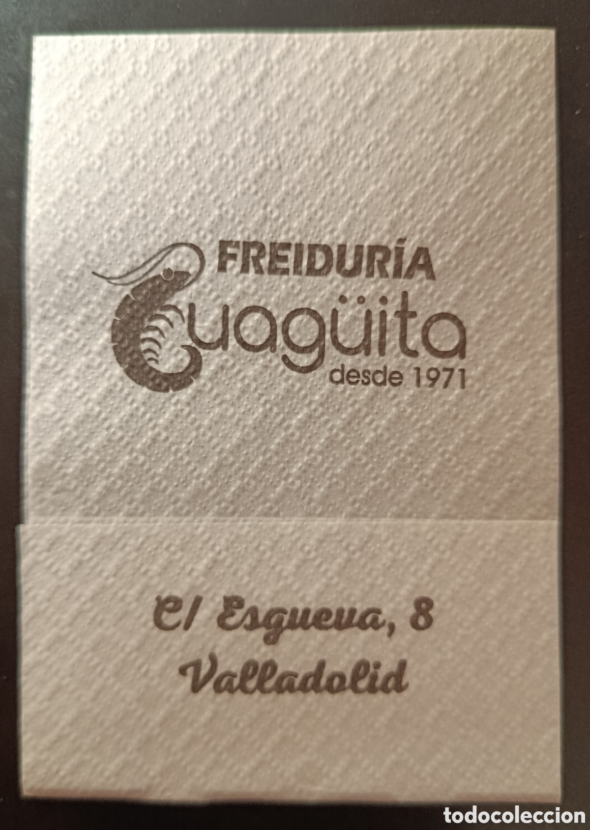 Otros art&iacute;culos de coleccionismo en papel: SERVILLETA DE PAPEL GUAG&Uuml;ITA/VALLADOLID