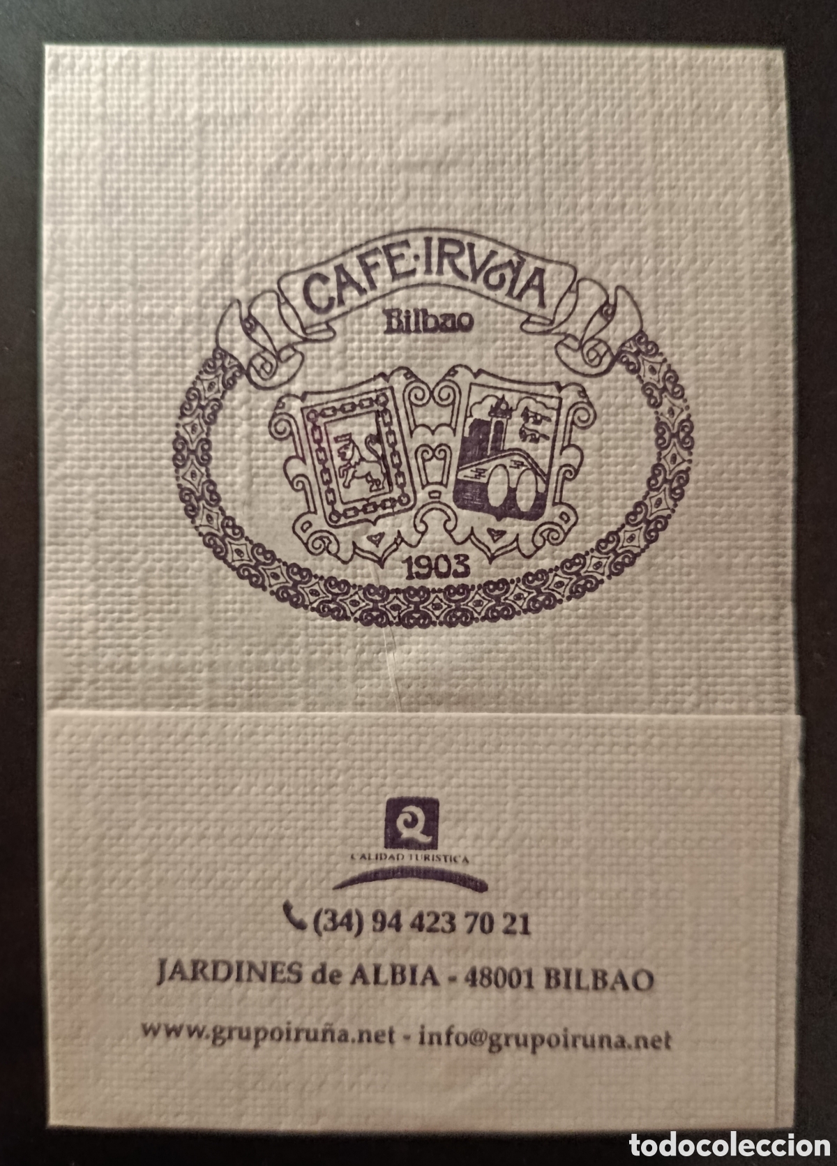 Altri oggetti di carta: SERVILLETA DE PAPEL CAF&Eacute; IRU&Ntilde;A/BILBAO