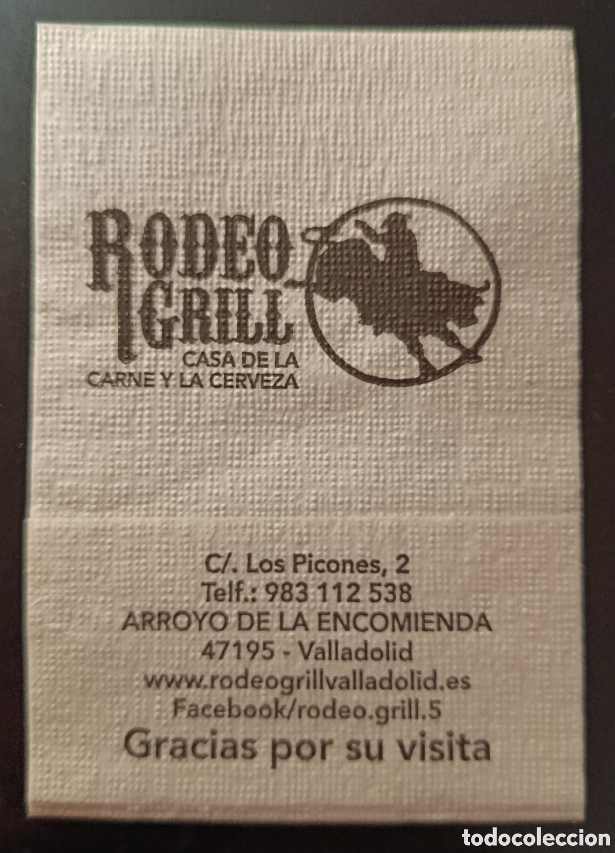 Altri oggetti di carta: SERVILLETA DE PAPEL RODEO GRILL/VALLADOLID